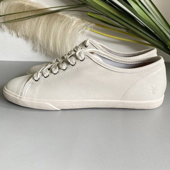 FRYE Women's Leather Mindy Lace Up Ivory Sneakers 9 New - Picture 4 of 11